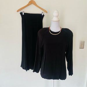 Carole Little size 6 black sheer top & skirt